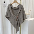 thumbnail image 2 of Multifunctional Triangle Shawl for Ladies Knitted Shoulder Wrap with Pu Strap Buckle for Any Season Wedding Party New, 2 of 2