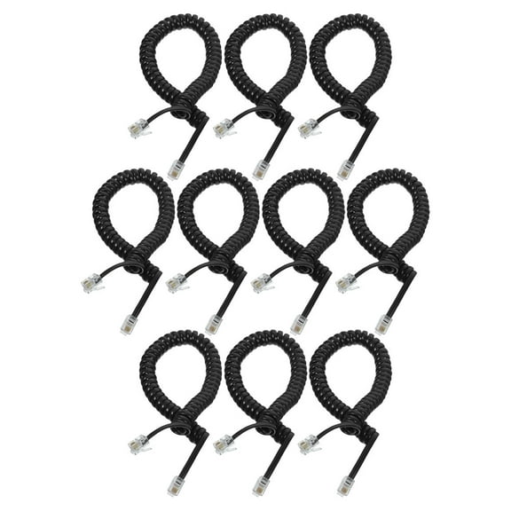 10 Pcs Telephone Line Phones Coiled Telephone Cords Black Phone Cord Phone Cables
