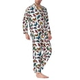 thumbnail image 2 of Fotbe Cute Butterfly Pattern Long Sleeve Pajama Set for Men,Sleepwear Set,2-piece Loungewear Set,Soft PJs Comfy Nightwear with Pockets-Medium, 2 of 7