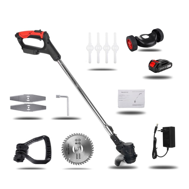 Tondeuse à Gazon Électrique Sans Fil 2000 W, Tondeuse à Gazon Portable, Brosse et Coupe-Bordures Réglables, Outil d'Élagage, Machine de Jardinage, Facile à Utiliser