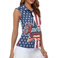 thumbnail image 4 of HUIACONG American Flag Pattern Women's Sleeveless Golf Shirts, Anti Shrink Relaxed Tennis Shirts Fashion Sleeveless Golf Tennis Shirts for Hiking Running, 4 of 7