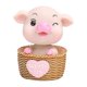 thumbnail image 1 of Adorno de coche de cerdo con adorable cabeza de cerdo que mueve el cuerpo, adorno decorativo de resina (rosa), 1 of 7