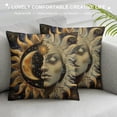 thumbnail image 3 of Orinice Sun Moon Face Graphic Decorative Cushion Throw Pillow Cover for Home Couch Living Room Sofa Pillowcase - 1PC 22x22in, 3 of 5