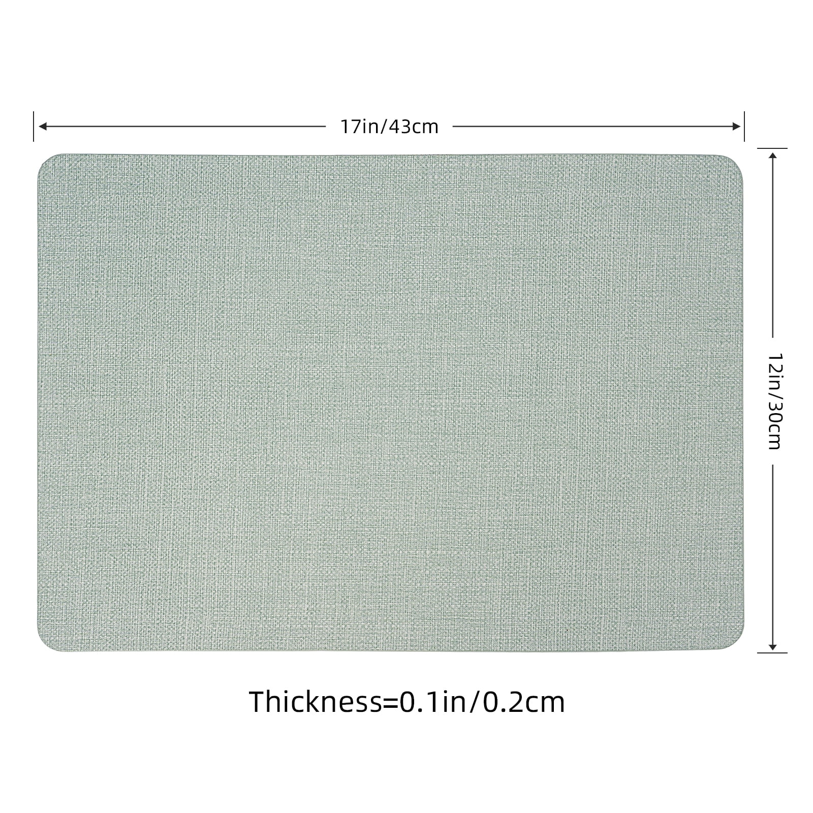 PROMATTOO Faux Leather Placemats Set of 6,Heat Resistant Dining Table Mats,17”x12”,Sage Green