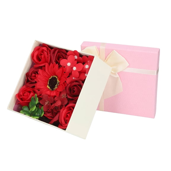 Rose Flower Bouquet,Artificial Soap Flowers Rose Bouquet with Gift Box,Creative Romantic Eternal Flowers Soap Rose Flower,for Her on Valentines Day, Mothers Day, Anniversary, Birthday [red]
