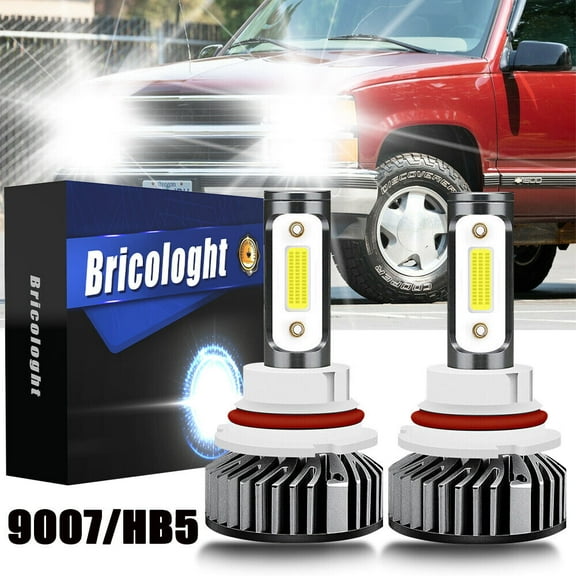 Pair 9007 LED Headlight Bulbs 6000K High Low Beam For Dodge Ram 1500 1994-2001