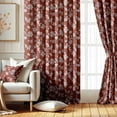 thumbnail image 2 of Vargottam Minimal Floral Sketch Design Blackout Curtains - Set of 2 Panels, 42 x 63 Inches Each - Light Blocking & Thermal Insulated Drapes with Grommet Top for Bedroom & Living Room - Brown, 2 of 9