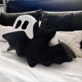 thumbnail image 2 of Halloween bat plush pillow Bat modeling pillow White, 2 of 5