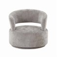 thumbnail image 4 of Pasargad Home Noho Collection Silver Swivel Fabric Barrel Chair- For all age Group, 4 of 7
