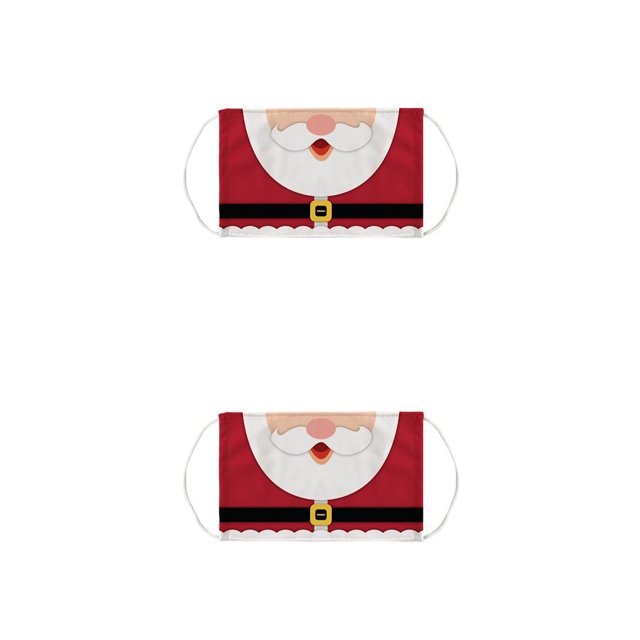 maskred Christmas Themed Dust Mask Breathable Polyester Printing Face Mask with Elastic Ear Rope Type 1 Pattern 4 2Set