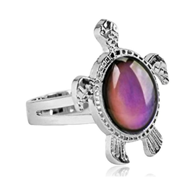Mood Rings Color Change Adjustable Temperature Emotion Feeling Finger Accessories Costume Props Bag Fillers Birthday Favors Gift little turtle