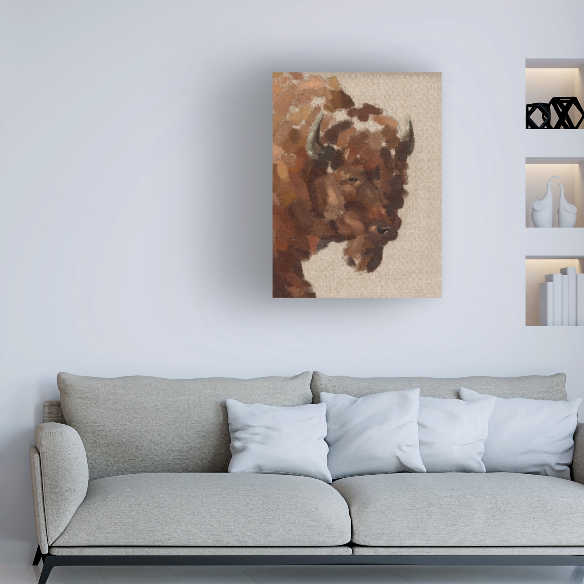 Jacob Green 'Tiled Bison I' Canvas Art