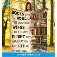 thumbnail image 1 of Books Give A Soul To The Universe Fleece Blanket, 1 of 3