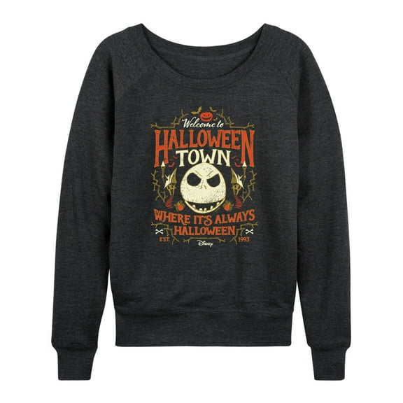 The Nightmare Before Christmas - Halloween Town Sign - Women's Lightweight French Terry Long Sleeve Shirt