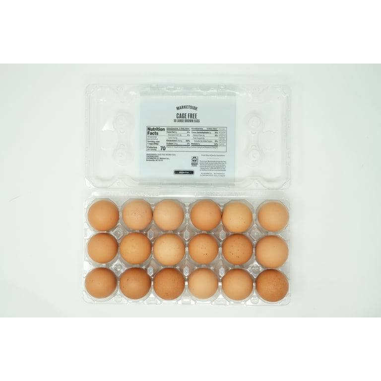 Marketside Large Brown Eggs, 18 Count with Protein and Vitamin D
