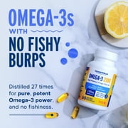 OceanBlue Omega-3 2100 Triple Strength Fish Oil Supplement, 180 Softgels, EPA DHA, Burpless, Mercury-Free, Total Body Wellness Support