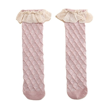 

Toddler Girls Knee High Socks Lace Ruffle Princess Socks for Party