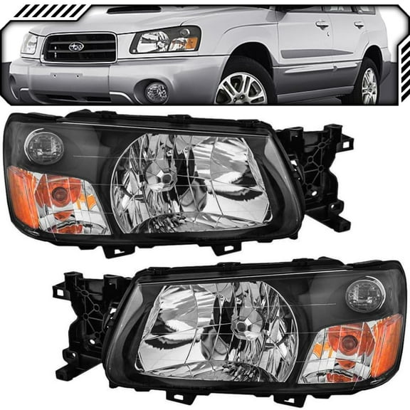 EPIC LIGHTING OE Style Halogen Headlights Assembly Replacement for SUBARU 03-04 FORESTER [ SU2502111 SU2503111 84001SA030 84001SA020 ] Pair