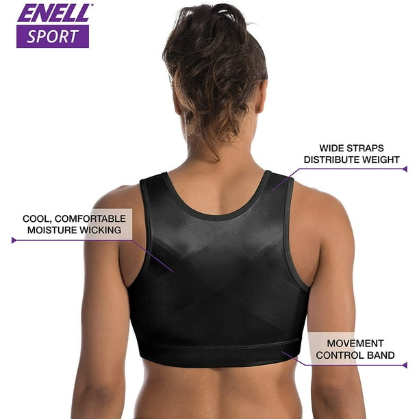  ENELL Women's Full Coverage High Impact Sports Bra (100),7,Black  : Clothing, Shoes & Jewelry