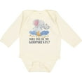 thumbnail image 3 of Inktastic Will You Be My Godparents? Cute Elephants Moon and Stars Boys or Girls Long Sleeve Baby Bodysuit, 3 of 5