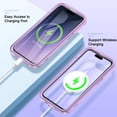 thumbnail image 5 of Allytechgroup iPhone 15 Case with Screen Protector, Magnetic Back Cover Compatible with Magsafe Transparent Shockproof Drop Proof Phone Case for Apple iPhone 15, Lightpurple, 5 of 8