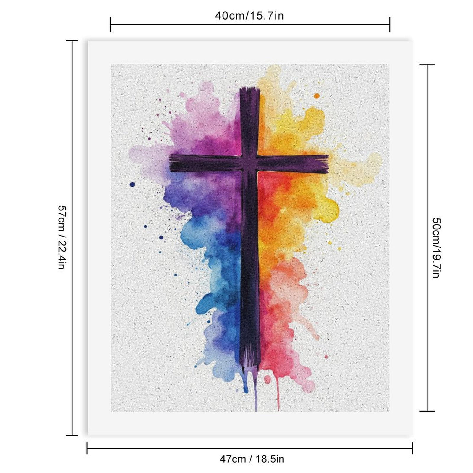 Paint By Numbers Kit for Adults Beginner - DIY Colorful Cross Watercolor Art Canvas Painting Kits for Adults, Frameless Paint By Number for Adults for Home Wall Decor 16x20 Inch
