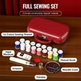 thumbnail image 4 of 21pcs Portable Sewing Kit, DIY Handmade Needle And Thread Set, Compact Storage Box with Assorted Needles Threads, Multifunctional Household Sewing Supplies for Emergency Repairs, Green, 1set, 4 of 4