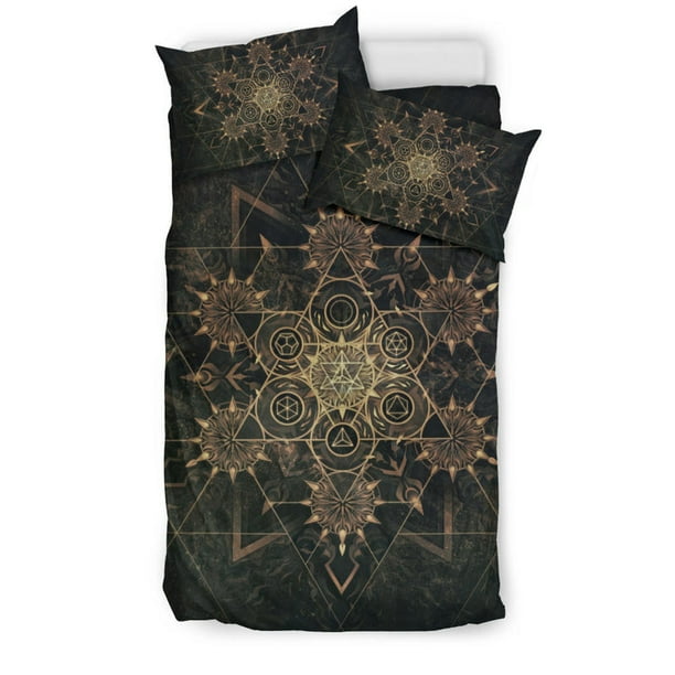 Edredón Flower Of Life CB Smiles: Geometría Sagrada Y Chakras – Ropa De Cama De Poliéster (Multicolor)