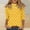 Yellow, variant on Zip-Front Polo Top for Women - Casual 3/4 Sleeve Blouse with Collar, Perfect for Golf, Tennis or Active Lifestyle Gold M