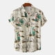 thumbnail image 2 of Camisas De Compresion Camisa estampada de árbol informal de verano para hombre, camisa de manga corta con cuello vuelto (Mint Green, 3XL), 2 of 6