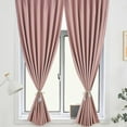 thumbnail image 4 of Fmbmuo Pink Curtains for Bedroom Solid Blackout Thermal Insulation Decorations， Punch-free Minimalist Machine Washable 1 pcs Window Curtains， Bedroom/Living Room,79 Inch, 4 of 5
