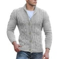 thumbnail image 1 of Gibobby Cárdigan hombre Suéteres Tipo cárdigan para Hombre, Cuello Alto, Botones, suéter de Punto Acanalado(Gris,XG), 1 of 5