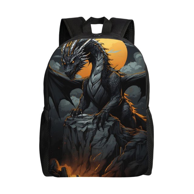 Easygdp Full Moon Black Dragon Mochila Versátil y Elegante: Comodidad, Almacenaje y Durabilidad para la Universidad, Trabajo, Viajes y Uso Diario