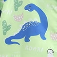 thumbnail image 4 of Otqutp Toddler Baby Boys Girls Hooded Windbreaker Lightweight Dinosaur Print Coat Long Sleeve Windproof Outwear Jacket, 4 of 4