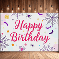 thumbnail image 4 of Neon Spider Theme Birthday Banner Decorative Easy Setup Halloween Banner for Party Decor Indoor Decoration Holiday Event, 4 of 8