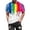 A1#-White, variant on Men Graffiti Rainbow Print T Shirt - Short Sleeve Crewneck Tee, Casual Summer Top(Black-M)