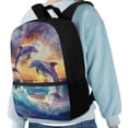 thumbnail image 4 of Jeiento Dolphin School Bags for Girls 6-8 7-10 Backpack Elementary School Bookbag 17inch Bagpacks Back To School Stuff Daypack, 4 of 6