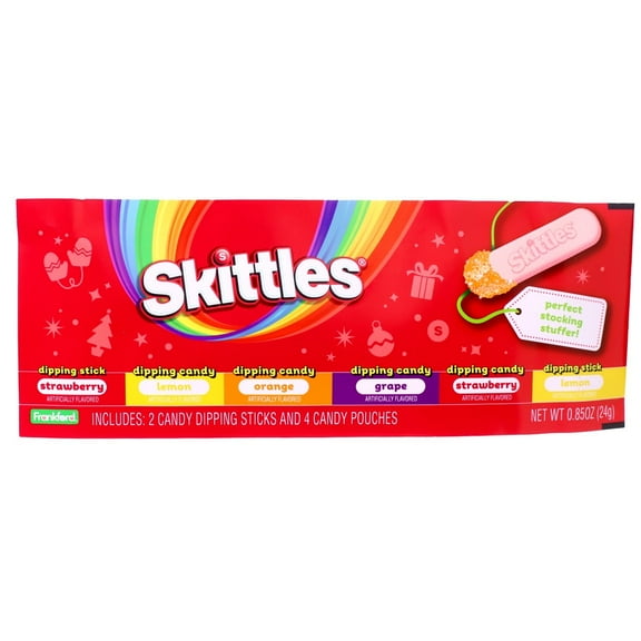 Frankford Skittles Dig n Dips Strip Candy Stocking Stuffer, 085oz(Pack of 2)