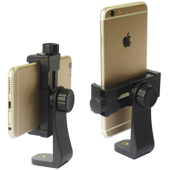 iPhone Tripod Mount Adapter Universal Cell Phone Tripod Mount, Vertical Horizontal Adjustable Clamp 2.3~4.0" Wide - -