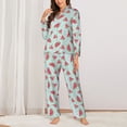 thumbnail image 3 of Wukai Watermelon Print Women's Pajama Set - Soft Long Sleeve Sleepwear for Comfort and Style-Small, 3 of 9