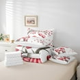 thumbnail image 4 of Valentines Day 7 Piece Comforter Set Twin Size Romantic Gnome Bedding Couple Red Heart Tree Bed in a Bag Girly Kawaii Heart Pattern Sheet Set Love Lollipop Down Comforter, 4 of 5