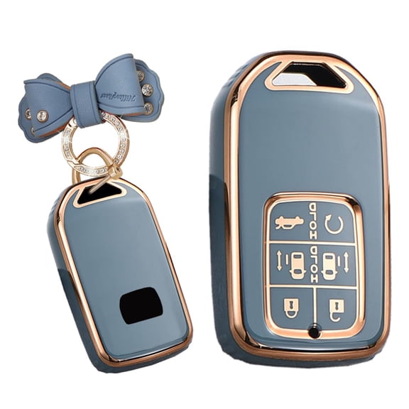 6 Button Key Fob Cover Protector Fit for Honda Odyssey Freed Elysion Soft TPU Keyless Full Protection Key Case Shell Holder with Keychain