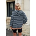 thumbnail image 4 of QIYULANC Hoodies for Women Hooded Sweatshirts Oversized Pullover Stripes Long Sleeve Ladies Tops with Pocket, 4 of 8