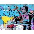 thumbnail image 4 of Stephen Chambers 18x15 Black Ornate Wood Framed With Double Matting Wall Art Titled - Love Robot, 4 of 6