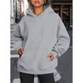 thumbnail image 4 of Sudaderas con Capucha Extragrandes para Mujer, Sudaderas de Forro , Suéteres de Moda para Otoño e Invierno Gris L, 4 of 9