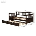 thumbnail image 3 of Lowestbest Sofa Bed, Wood Bed Daybed with Pull-Out Double Bed Frame, Twin Size, 3 of 7