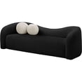 thumbnail image 4 of Bowery Hill Contemporary Black Faux Shearling Teddy Fabric Sofa, 4 of 16