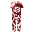 thumbnail image 6 of Women Sweat Suits 2 Piece Set Capri Sets for Women 2 Piece Two Piece Sleepwear Short Sleeve Tie Dye Outfits Graphic Summer Set, 6 of 8