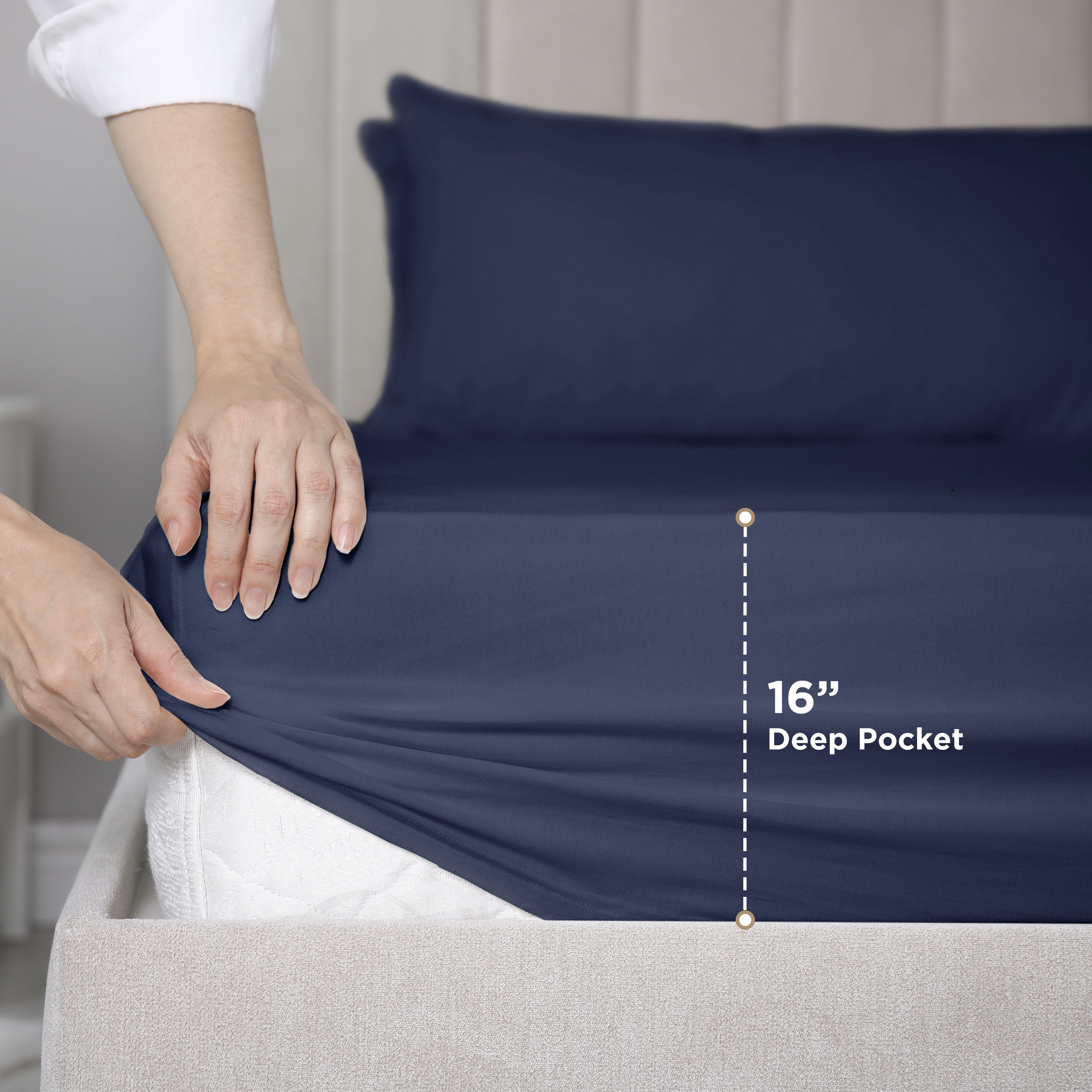 Martex 4-Piece King Sheet Set | 100% Supima Cotton 700TC Sateen | Blue Indigo