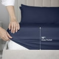 thumbnail image 5 of Martex 4-Piece King Sheet Set | 100% Supima Cotton 700TC Sateen | Blue Indigo, 5 of 9